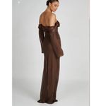 Meshki Ivanna Mocha Off Shoulder Maxi Dress Photo 1