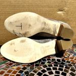 Sundance  Lucette Leather Wingtip Oxford Bootie Metallic Lace Up Silver 37 6.5 Photo 5