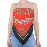 Vintage 60s Equestrian Horse Square Scarf Wraps Photo 1