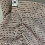 For Love & Lemons Pink Glitter Ruched Bodycon Midi Skirt Size M Coquette Photo 6