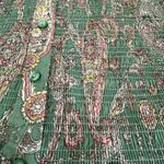 Cato Boho Smocked Paisley Button Down Shirt Green Pink Size XL Photo 11