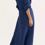 CP Shades NWT Free People x Allie Maxi in Indigo Blue Linen Shirt Dress L Photo 2