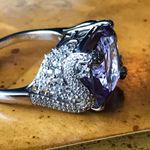 Rose De France Amethyst Sterling Silver Cocktail Ring Size 10 Purple Photo 1
