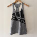 Adidas  Gray and Black Logo Ultimate 2.0 Racerback Tank Top Photo 1