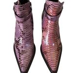 Donald Pliner Western Couture Vino Python Patent Leather Boot Shoe New NWT $525 Purple Size 6.5 Photo 2