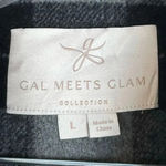 Gal Meets Glam Pea Coat Large Marnette Wool Plaid Velvet Black Double Breasted Photo 10