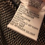 Talbots Checkered silk wool blend leather trim Skirt black white 10 Photo 4