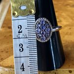 Natural Tanzanite Sterling Silver Cluster Ring Size 9 Photo 5