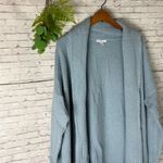 Isaac Mizrahi  Live Light Blue Cotton Knit Chunky Longline Cardigan Photo 3
