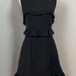 Paskal Black Wool Knit Sleeveless Ruffle Mini Dress Small Professional Business Photo 1