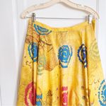 vintage • yellow circle skirt midi sequin spiral colorful print cotton ethnic Size M Photo 10