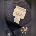 Christopher & Banks VTG Size XL Snowflake Sweater Hand Embroidered Button Front Photo 9