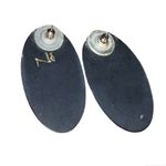 Women's Flat Cabonchon Earrings Stud Jewerly Oval Gem Retro Colorful Vintage Yellow Photo 1