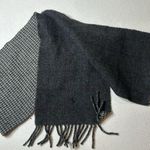 Polo Ralph Lauren Grey & Purple Houndstooth Lambswool Fringe Scarf Gray Photo 0