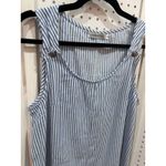 MISSLOOK Blue White Stripe Pinafore Dress Button Detail Pockets Size M Size M Photo 2