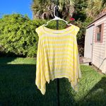 Farm Rio  Yellow White Striped Drapey Top Size L Photo 1