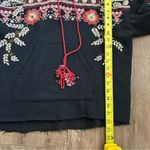 ZARA Women Black Beaded Boho Embroidered Cropped Hooded Sweater S Photo 8