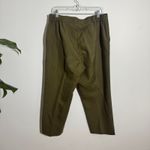 Kate Hill Pant Women 14W Olive Green 100% Chino Chino Cropped Lagenlook Coastal Photo 1