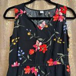 Old Navy  Black Sleeveless Floral V Neck Waist Defined Casual Mini Dress Medium Photo 3