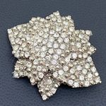 Vintage Unsigned Pave Silver tone Star Brooch Photo 6