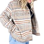 Joie Wool Women’s Button Front Pockets Plaid Jacket Shacket Tan Brown Size Small Photo 0
