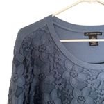 Adrianna Papell blue lace long sleeved top blouse comfortable classic shirt Photo 1