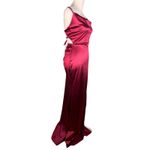 Windsor  Satin Lace Up Strappy Dress Medium Wine Red Photo 7