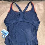 NWT Sporti Piped Splice Wide Strap One Piece Swimsuit, size 40 Blue Photo 3