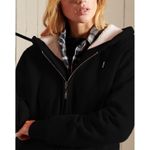NWT Yeokou Black Sherpa Lined Full Zip Hoodie Jacket Cozy Winter Small Photo 2