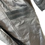 Vintage Greg Bell Leather 80’s Matrix Black Paisley Patchwork Long Trench Coat Size L Photo 4