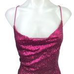 Hello Molly  Pink Metallic Glitter Sequin Sleeveless Cami Camisole Mini Dress 4 Photo 6