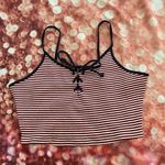 Charlotte Russe Lace Up Striped Crop Top Photo 0
