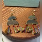 Park Lane  Gold and Silver Earrings with Colorful Tassels Photo 1