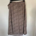 NWT Micro Animal Print patterned Wrap Midi Skirt Size‎ S Tan Photo 5
