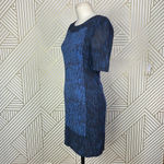 Whistles Navy Blue Silk Abstract Print Sheath Dress Size US 4 Photo 4