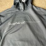 Nike Women’s “JUST DO IT” Gray Pullover Hoodie - Size M - GUC* - Stretch Photo 4