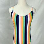J.Crew Ballet Tank Swimsuit One Piece Multi-Color Striped Swimming Suit Sz Med Photo 0