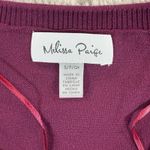 Melissa Paige  Womens V Neck‎ Long Sleeve Ribbed Bottom Knit Sweater Purple S Photo 1
