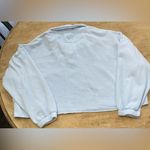 Aerie  Fleece Of Mind Women’s Large Sunset‎ Blue Cropped Polo Sweatshirt Photo 7