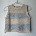 Princess Polly Asumi Cream Blue Stripe Knit Top S/M Photo 3