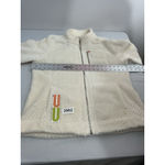 Calvin Klein Womans  XL Sweatshirt Ivory Full Zip Long Sleeve Fuzzy Photo 5