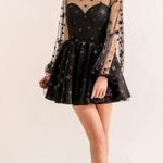 Lirika Matoshi Sz XL Teuta Tulle Dress Star Embellished in Black Photo 2
