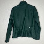 Baccini Women's Olive Green Vegan Leather Moto Jacket Zip Size Medium NWT Photo 1