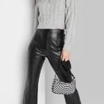 Wild Fable black faux leather pants with front slit from target. Worn once Photo 0
