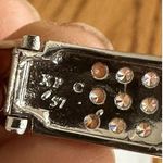 Silver Toned Padlock Charm Bracelet All Over Rhinestone Hinged Opening 7” Photo 4