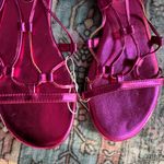 Nine West Women's Metallic Pink Button Ankle Wrap Flat Gladiator Sandals size 8 Photo 8