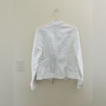 White House | Black Market  Ruffle Front Cotton Moto fitted Jacket with zip Pockets Photo 6