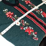 Vintage Koret Green and Red Cardigan with Floral and paisley Embroidery Size XL Photo 6