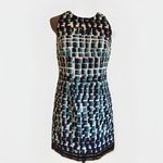 Carmen Marc Valvo  Dress Sleeveless Jade Beaded Cloque Sheath Wool‎  Size 18 Photo 2
