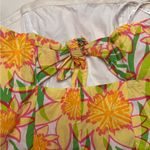 Lilly Pulitzer  Daffodil Floral Cotton Poplin Tie Back Strapless Dress Size 0 Photo 7